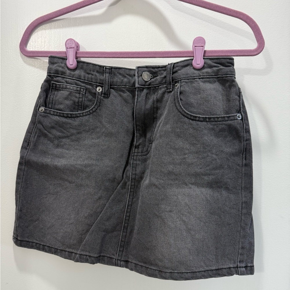 Gray Denim Mini Skirt